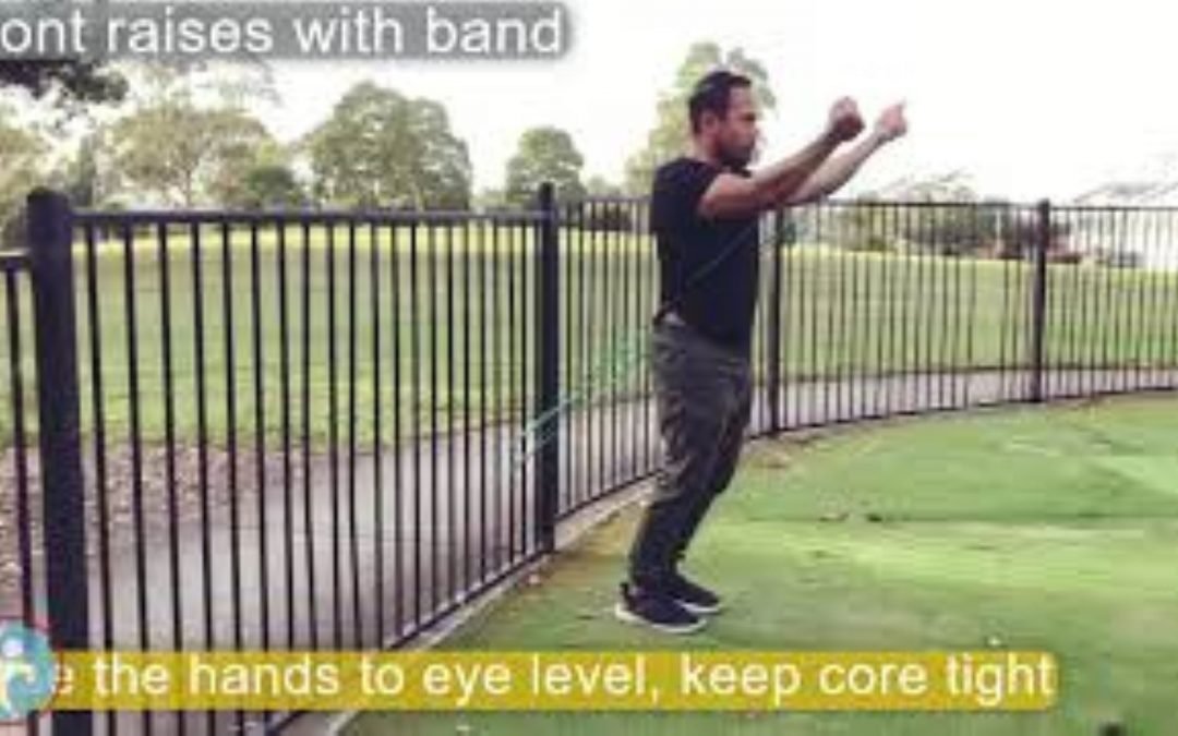 Front raises using band